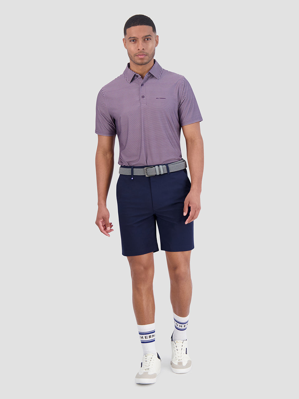 Polos Ben Sherman Mini Stripes Tech Jersey Sports Fit Violette | BVF-87503993